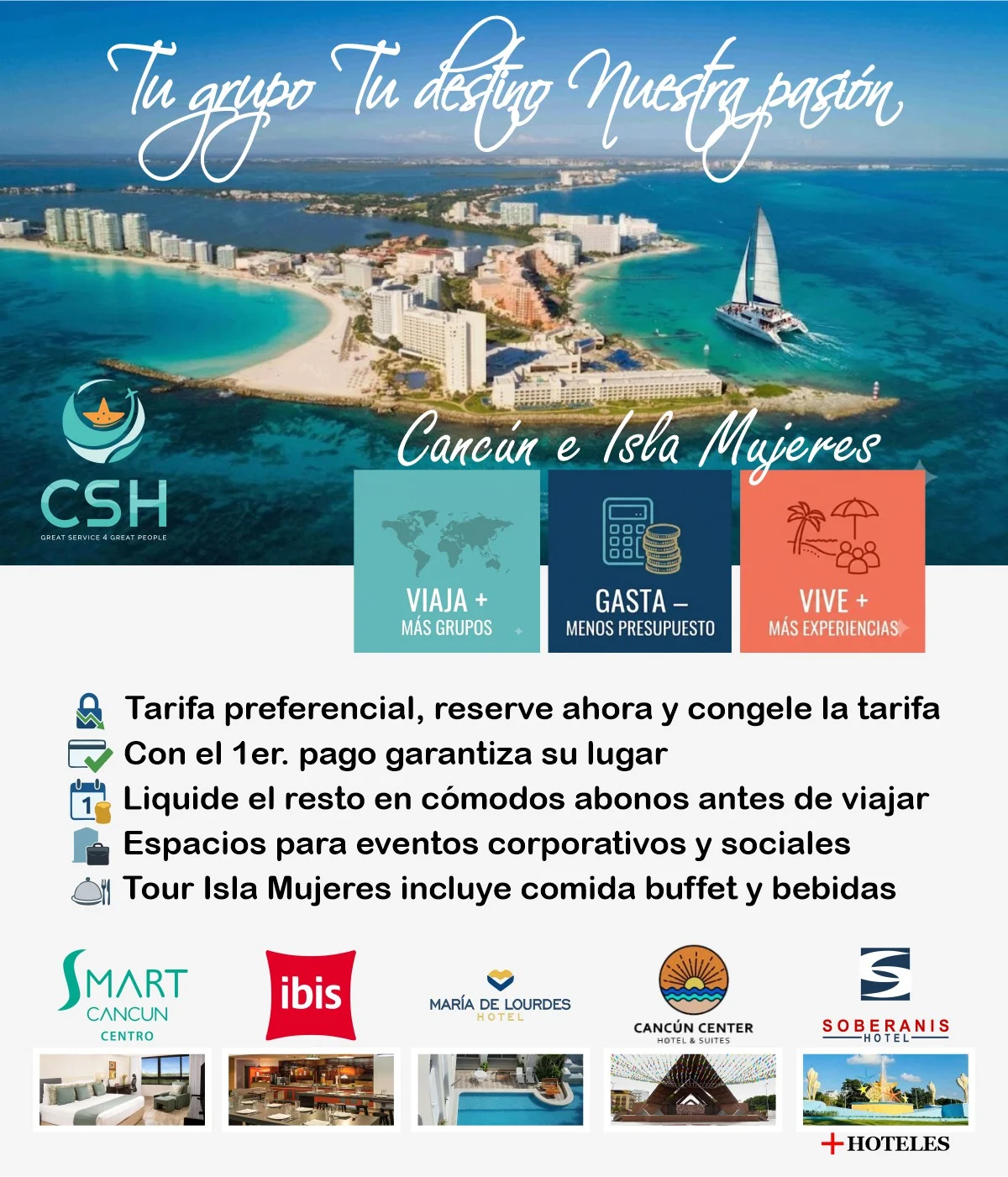 grupos y convenciones en Cancún